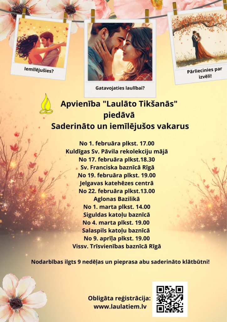 Apvienība "Laulāto tikšanās" piedāvā saderināto un iemīlējušos vakarus