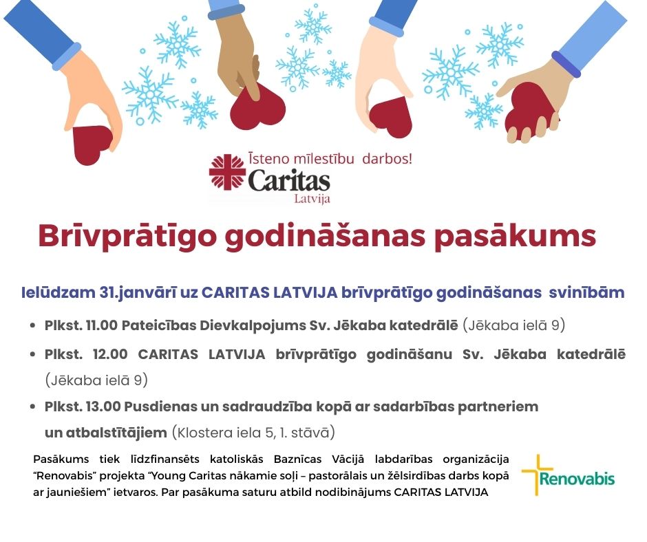 Caritas brīvprātīgo godināšana